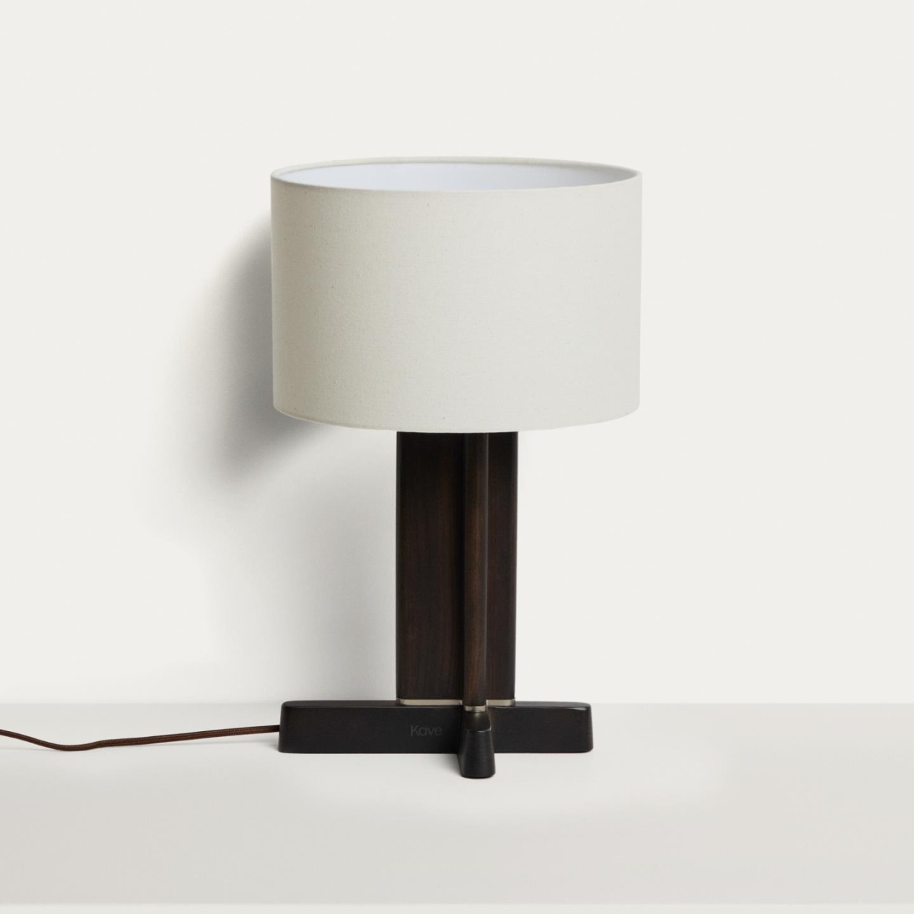 mobila Veioza alba/neagra din metal 48 cm Niani Kave Home