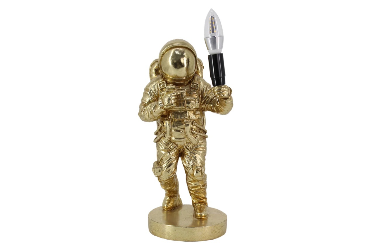 veioza Veioza aurie din fibre sintetice 37 cm Astronaut The Home Collection