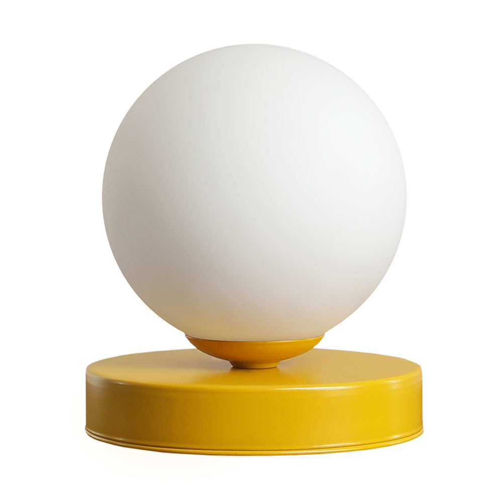 Quiet Object Veioza galben mustar/alba din sticla 17 cm Ball S Quiet Object