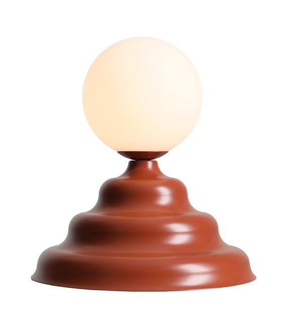 Quiet Object Veioza maro caramiziu/alba din metal 24 cm Fala Quiet Object