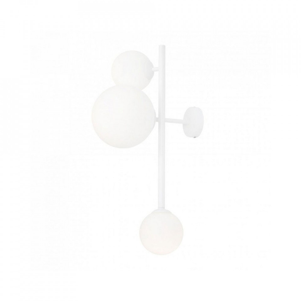 Quiet Object Aplica alba din sticla cu 3 becuri Dione Quiet Object