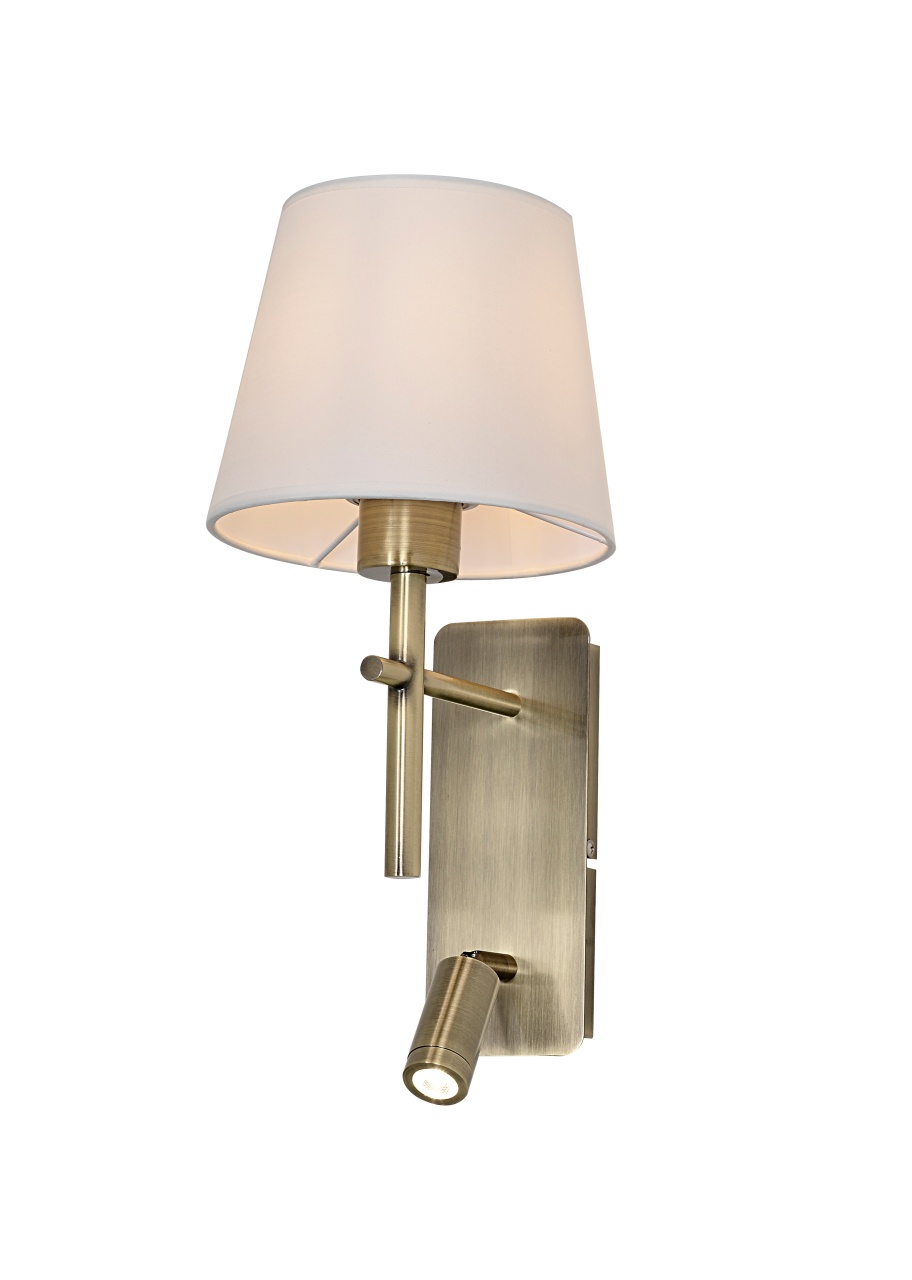 Wall Light Fixtures Aplica maro alama/alba din metal cu 2 becuri Luna Zuma Line