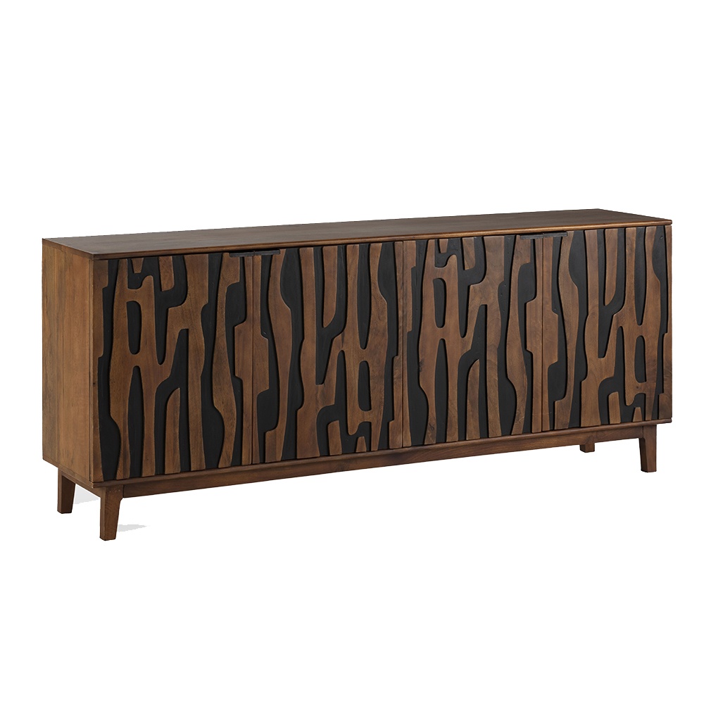 Buffets & Sideboards Bufet inferior maro/negru din lemn 190 cm Kantu Quiet Object