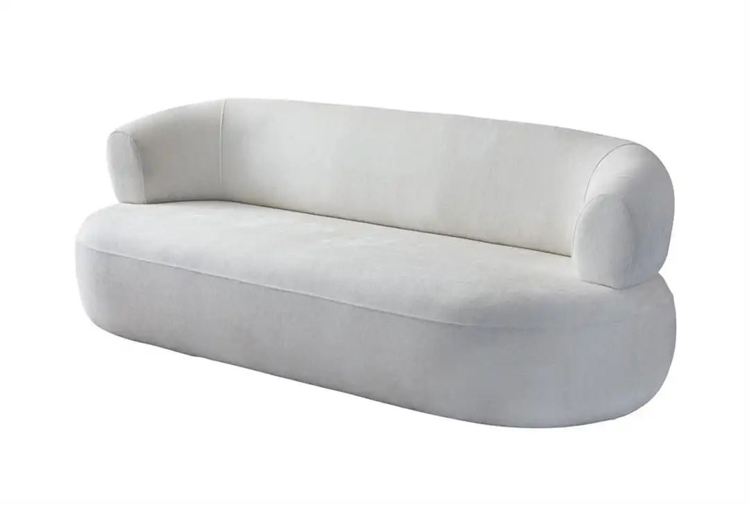 Sofas Canapea alba din textil pentru 3 persoane Roma The Home Collection