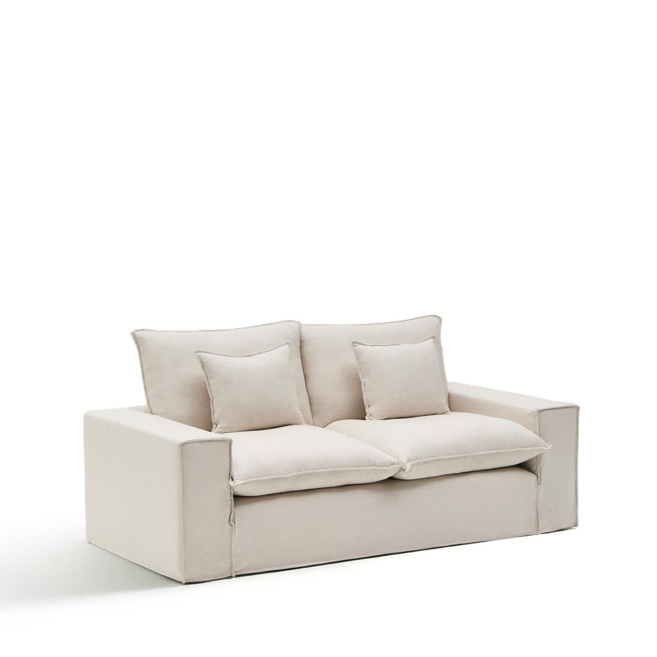 huse pentru canapea și fotolii Canapea bej din textil pentru 2 persoane Anarela 220 Kave Home