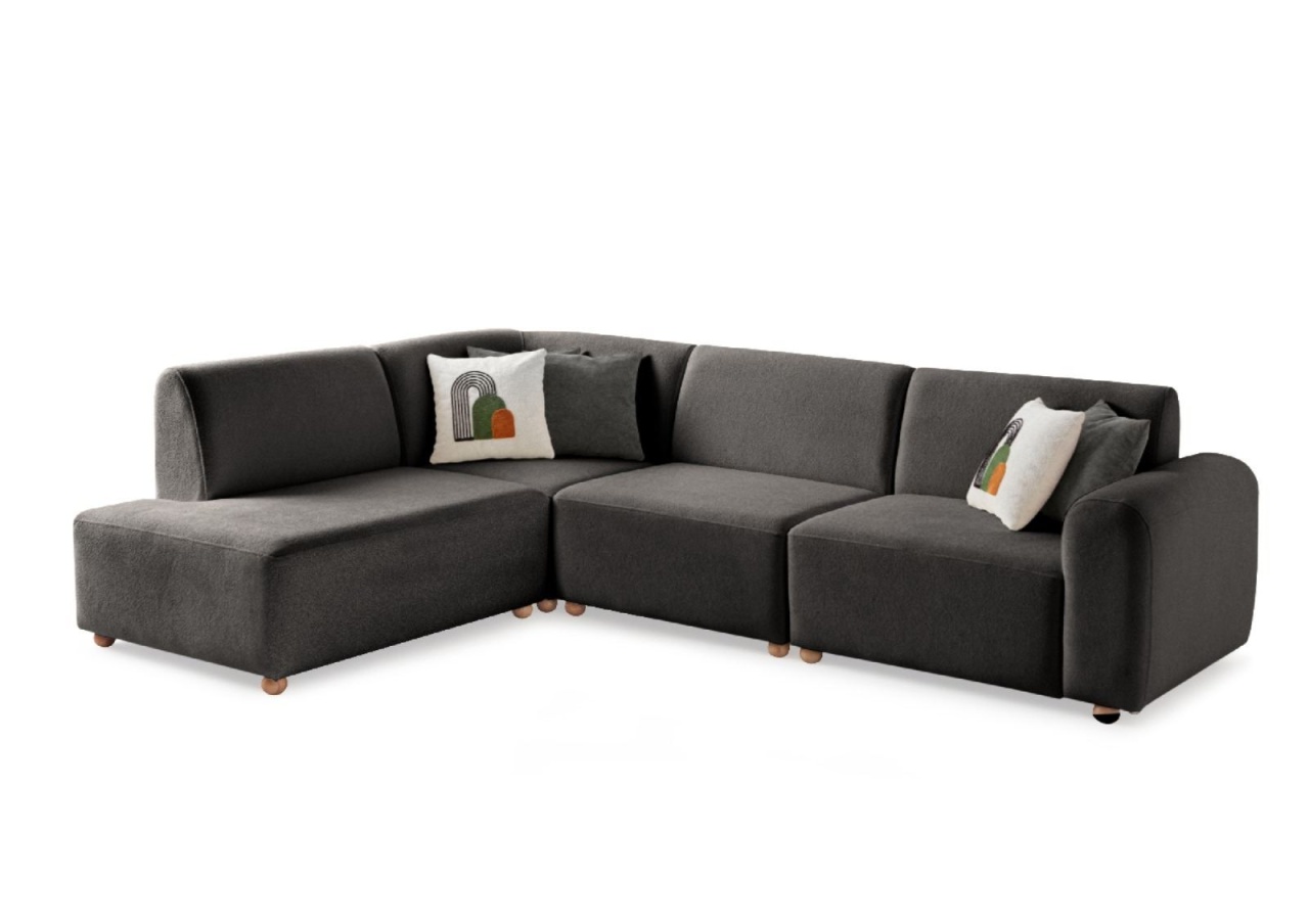 Sofas Canapea cu colt gri antracit din textil 290 cm S-loft Left The Home Collection