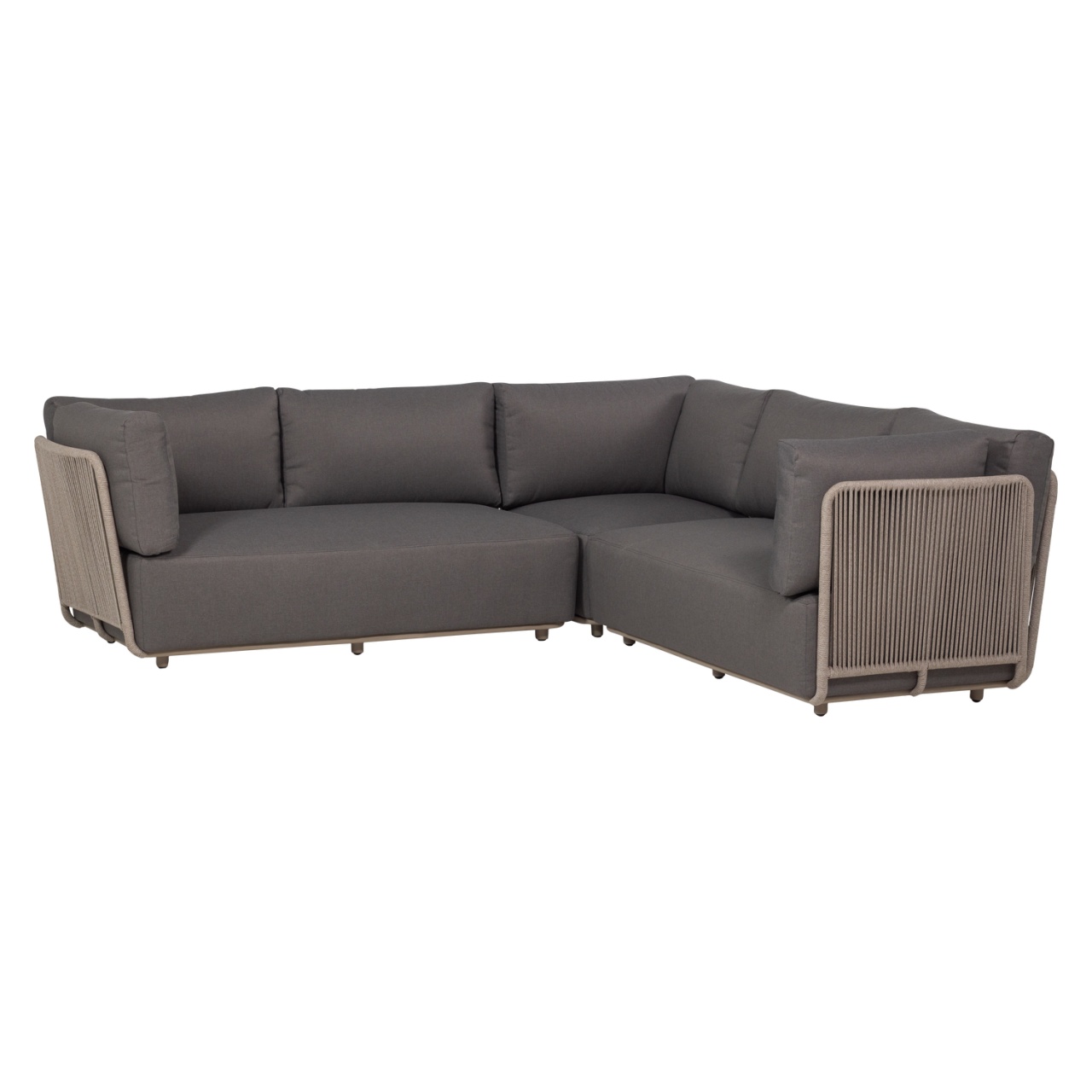 Outdoor Furniture Canapea cu colt pentru exterior maro din textil 269 cm Sora Woood