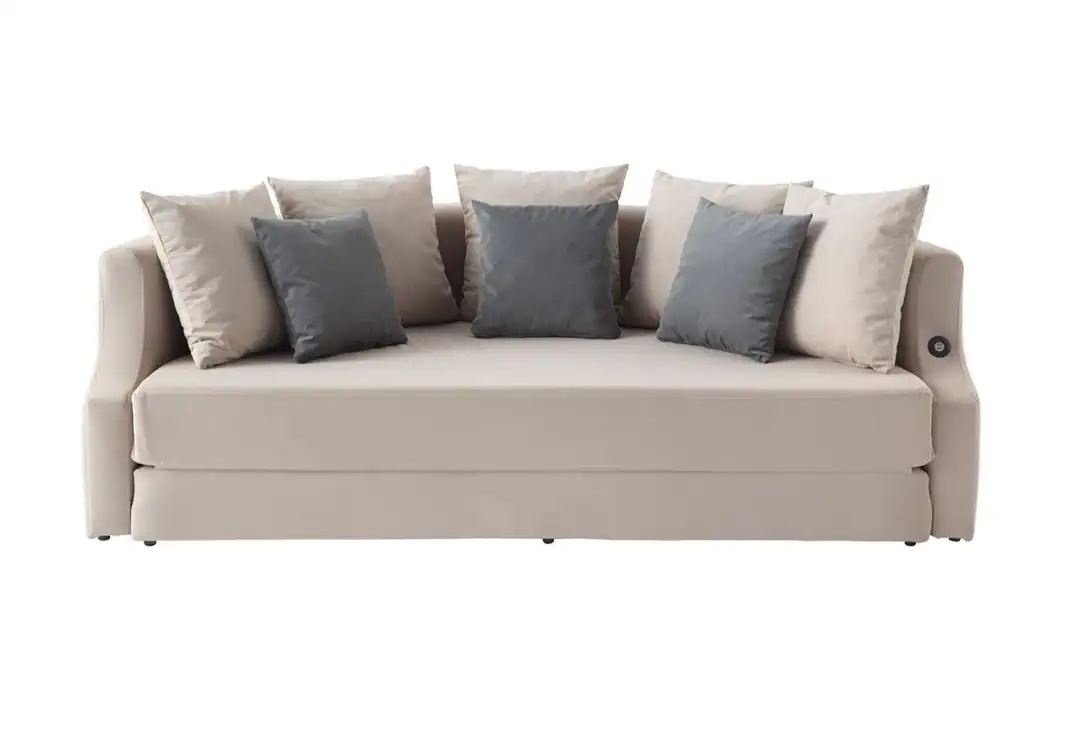 Sofas Canapea extensibila crem din textil pentru 3 persoane Letto The Home Collection