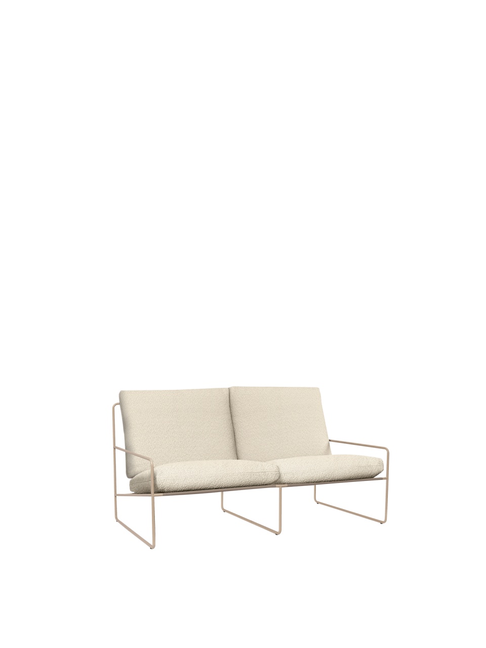 Outdoor Sofas Canapea exterior alb antic/crem din textil pentru 2 persoane Desert Boucle Ferm Living