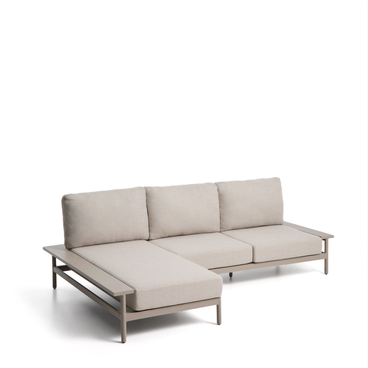 Outdoor Furniture Canapea exterior grej din textil pentru 3 persiane Vathi Left Kave Home