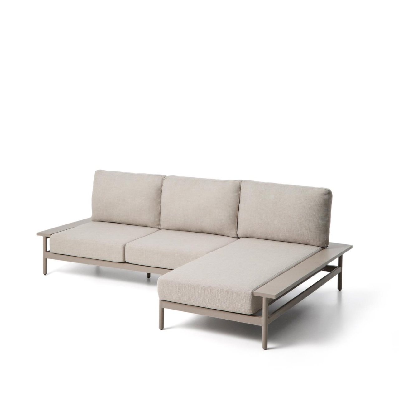 Outdoor Furniture Canapea exterior grej din textil pentru 3 persiane Vathi Right Kave Home