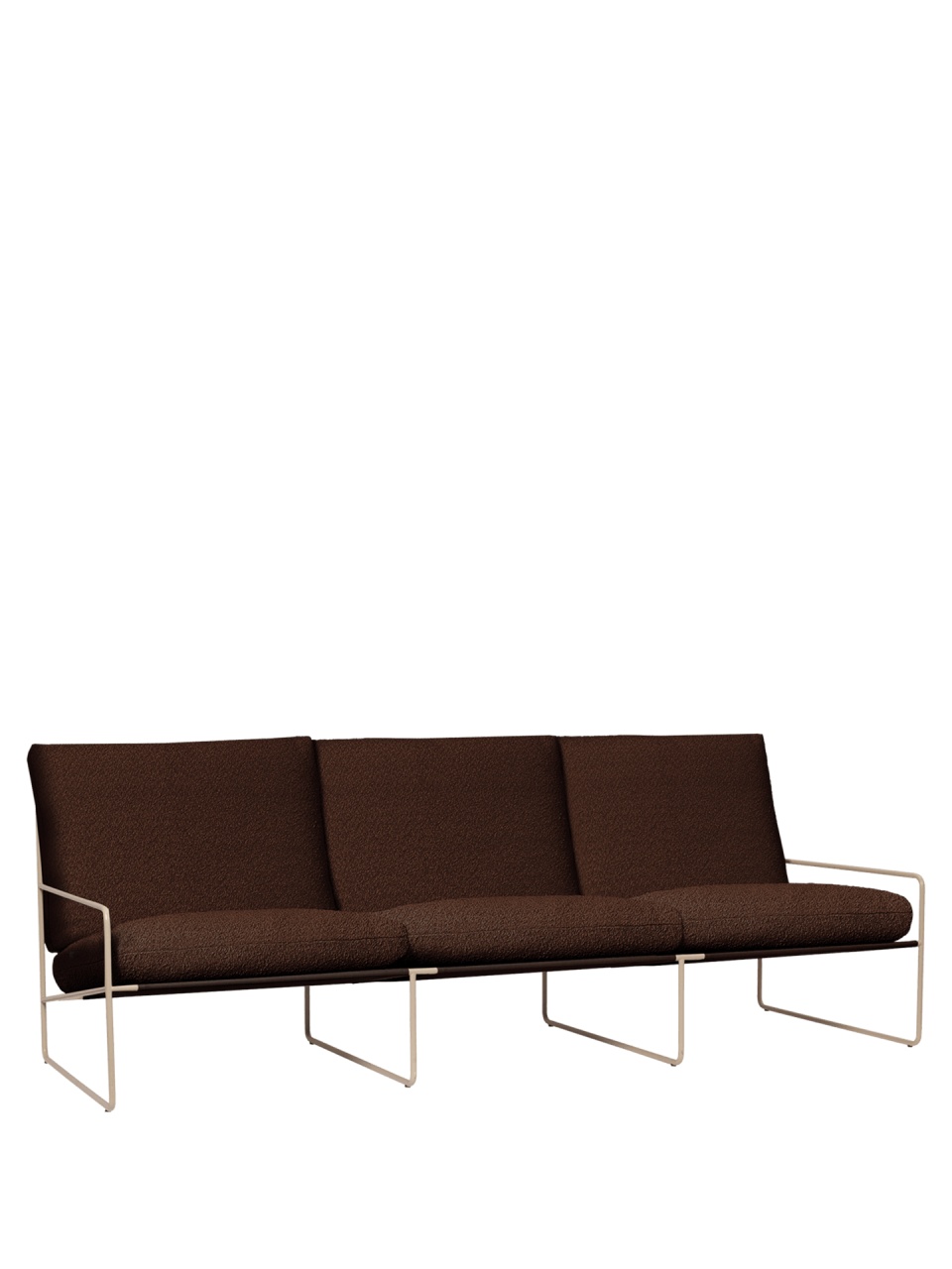 Outdoor Sofas Canapea exterior maro/crem din textil pentru 3 persoane Desert Boucle Ferm Living
