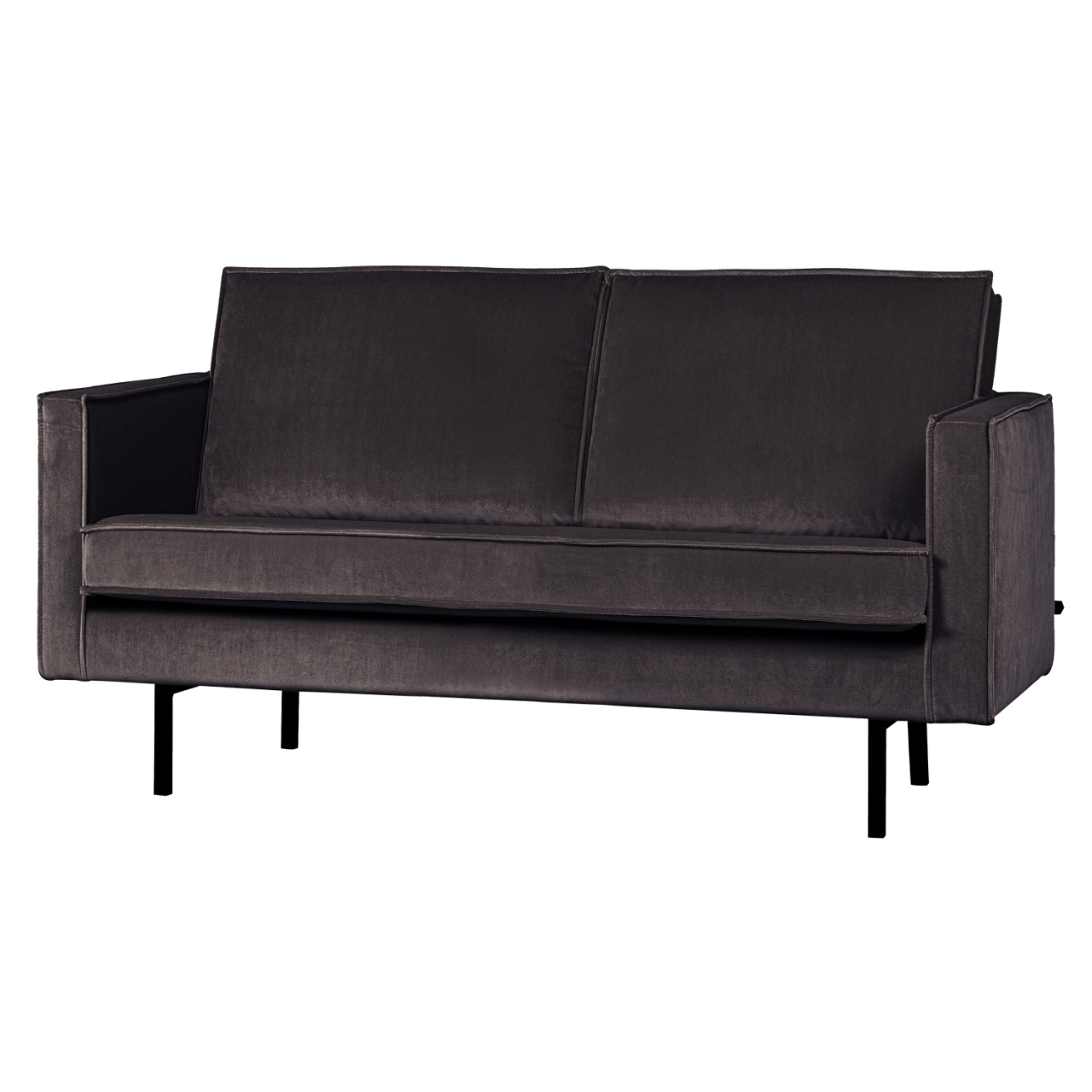Sofas Canapea gri antracit din catifea pentru 2 persoane Rodeo Woood