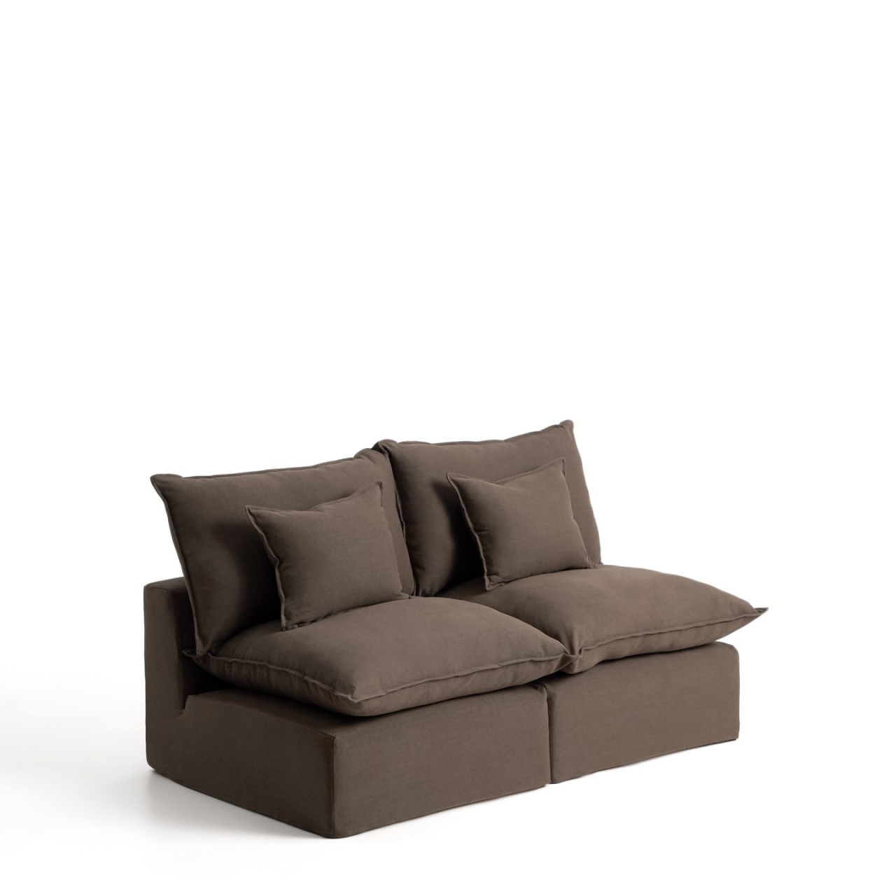 Sofas Canapea modulara grej din textil pentru 2 persoane Anarela Kave Home