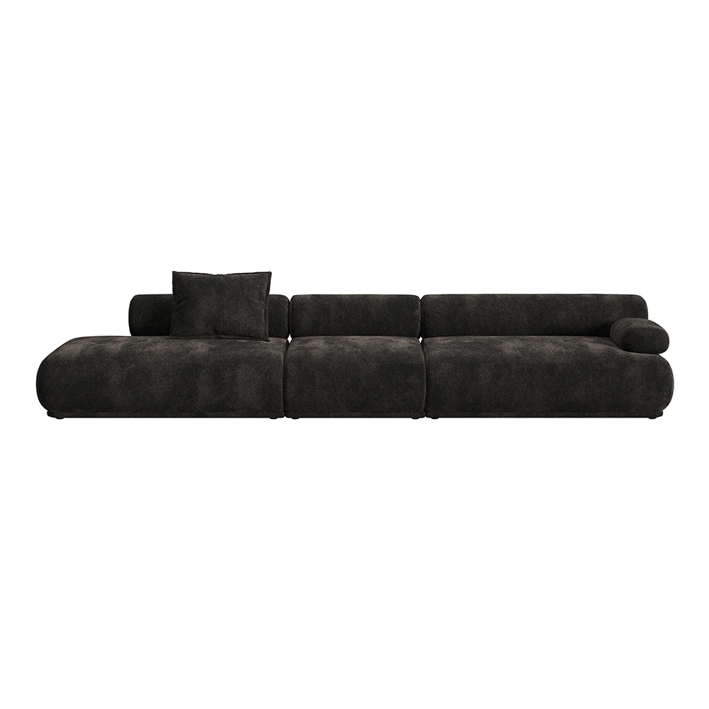 Sofas Canapea modulara maro inchis din textil pentru 4.5 persoane Rembrandt Right Zuiver