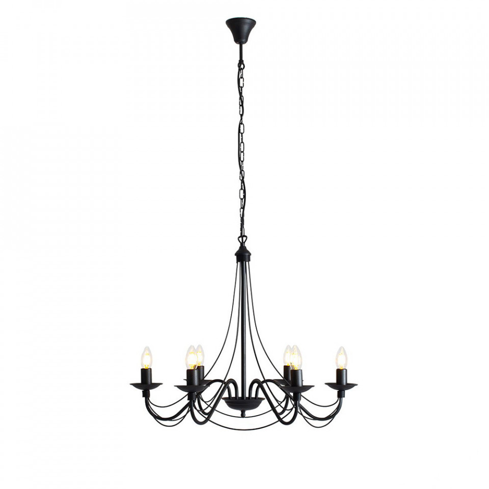 Quiet Object Candelabru negru din metal cu 6 becuri Roza Quiet Object