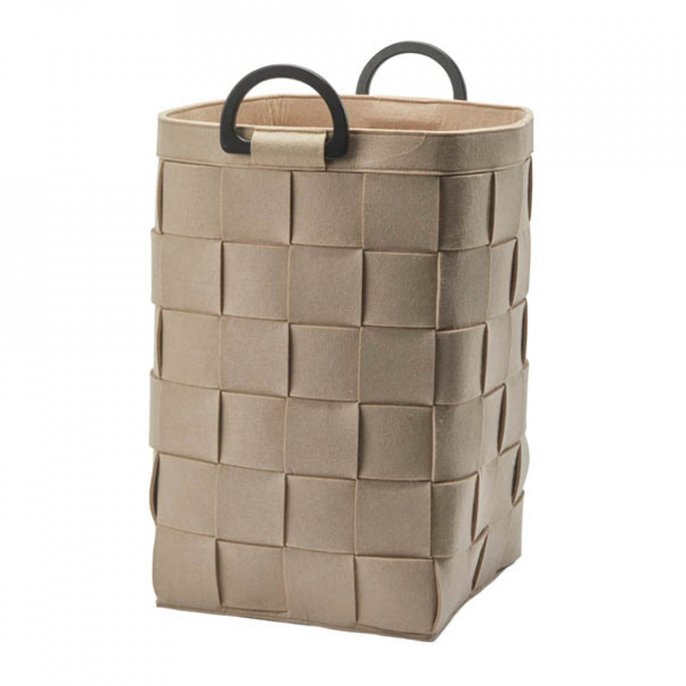 Laundry Baskets Cos de rufe bej din fibre 66 L Dix Aquanova