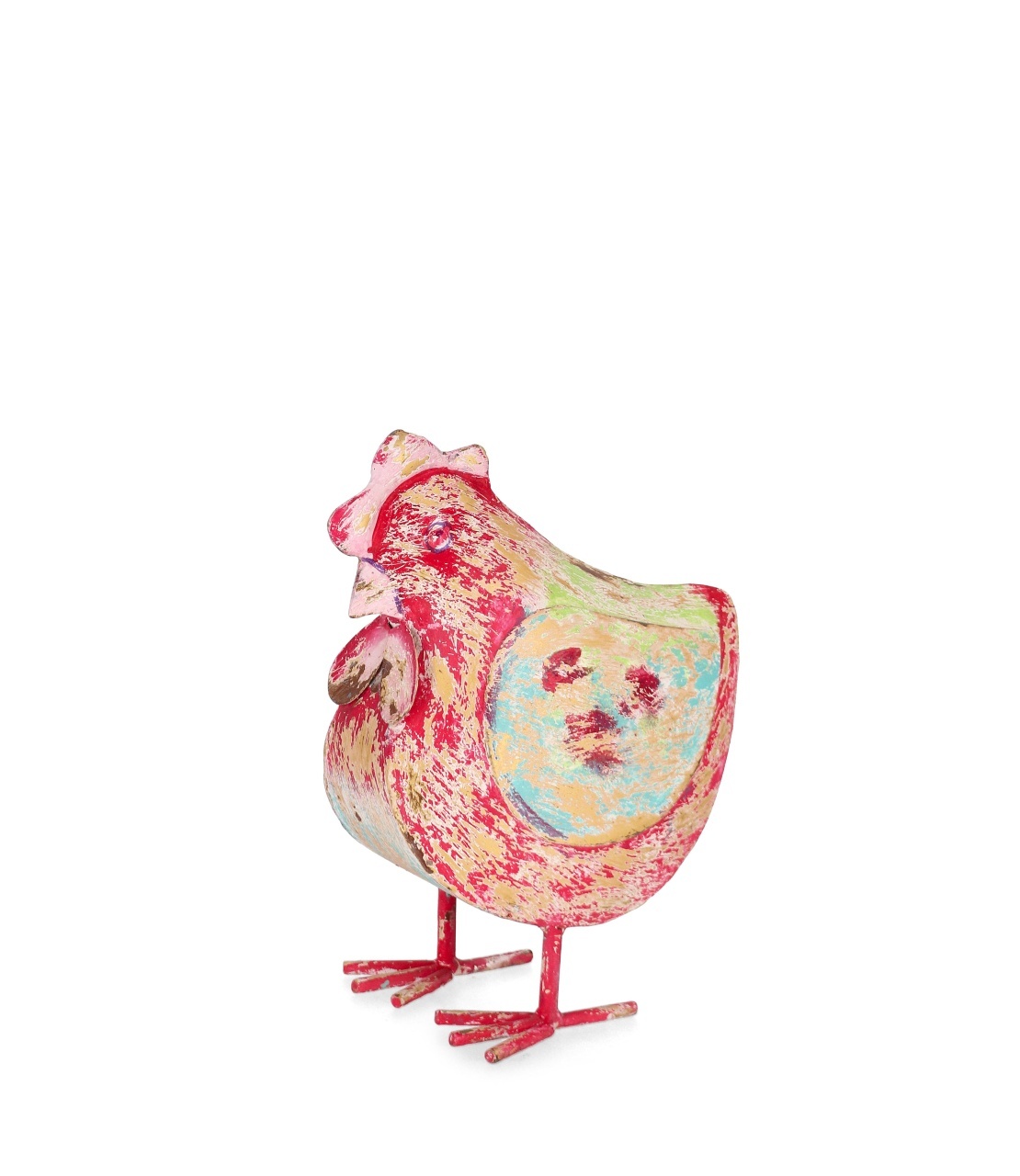 Artwork Decoratiune multicolora din metal 31 cm Nuna Chicken Bizzotto