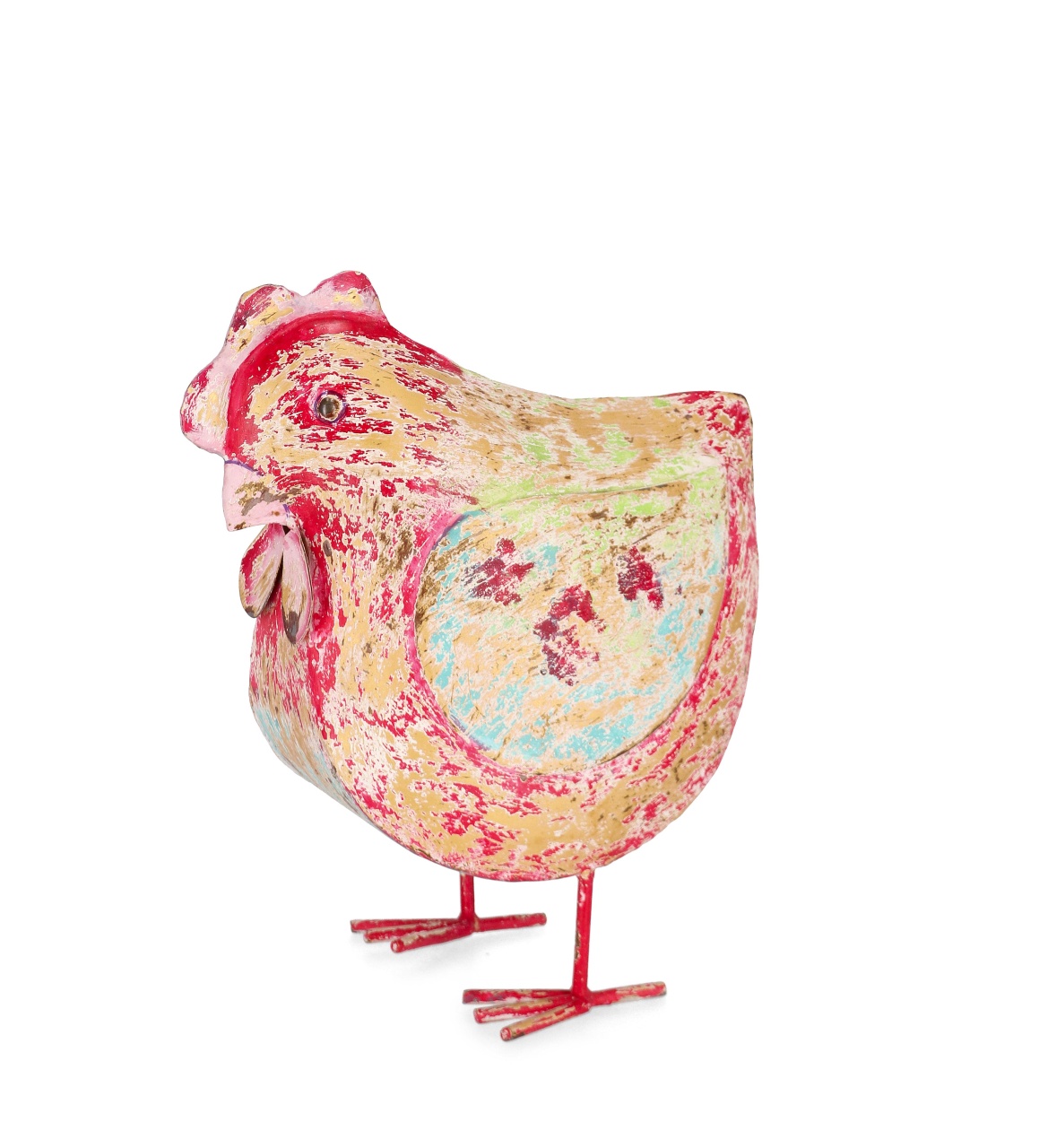 Artwork Decoratiune multicolora din metal 41 cm Nuna Chicken Bizzotto