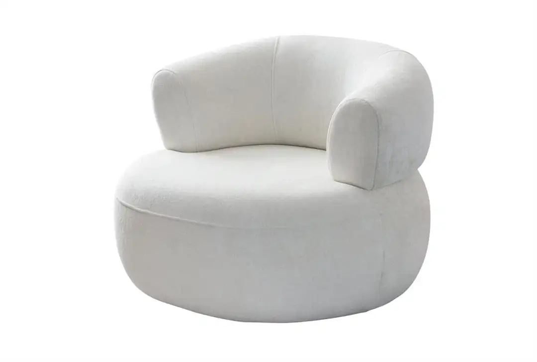 Chairs Fotoliu alb din textil Roma The Home Collection