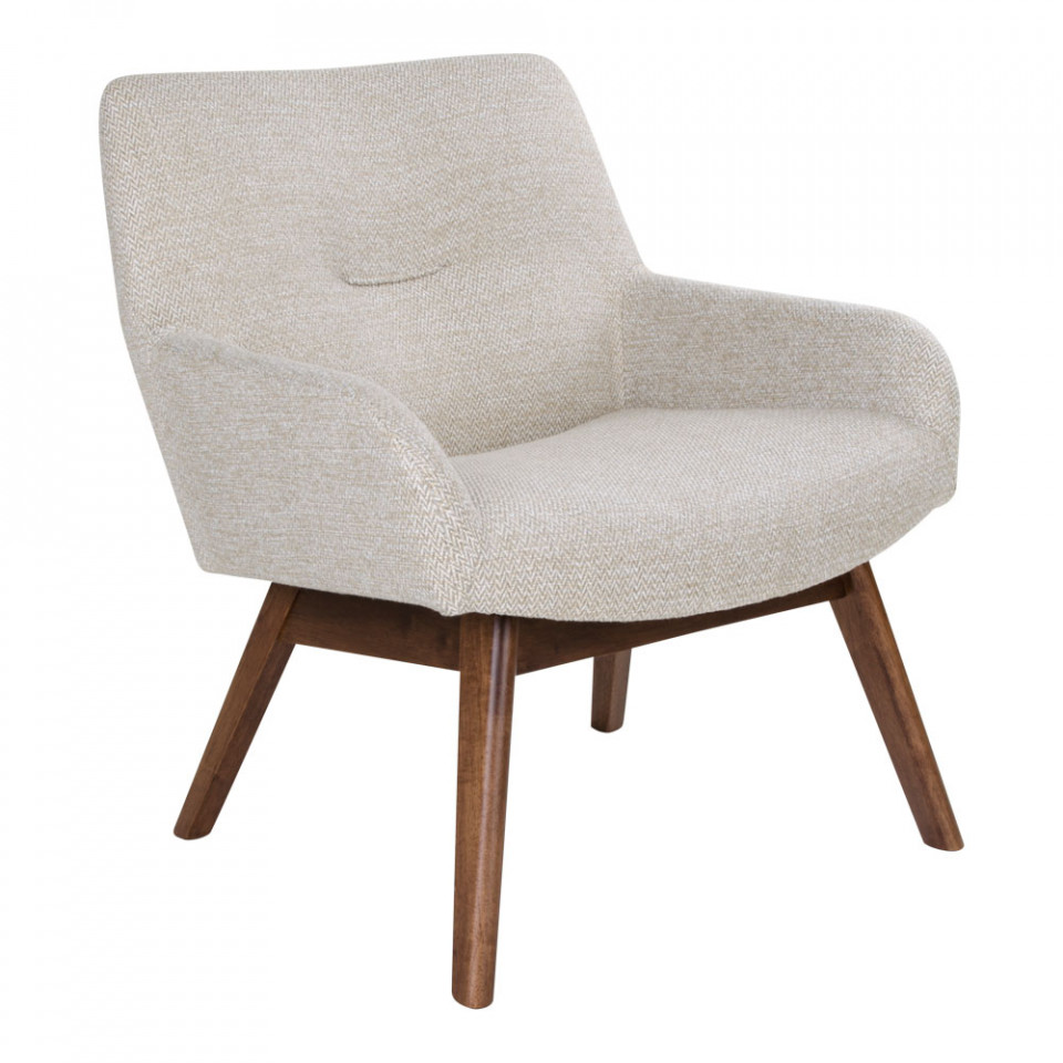 Chairs Fotoliu bej nisipiu/maro din textil London House Nordic