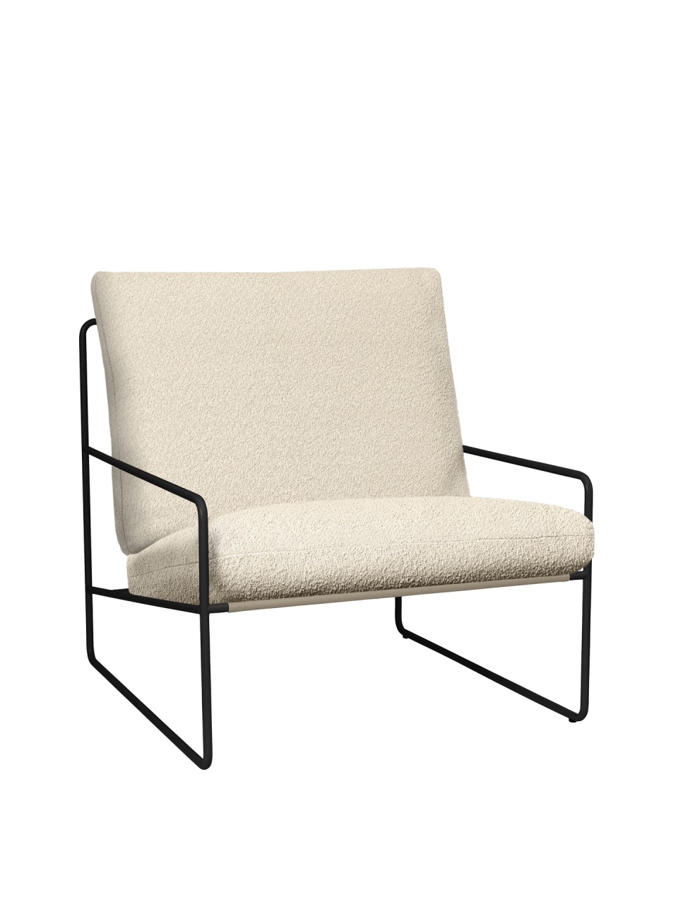 Furniture Fotoliu exterior alba antic/negru din textil Desert Boucle Ferm Living