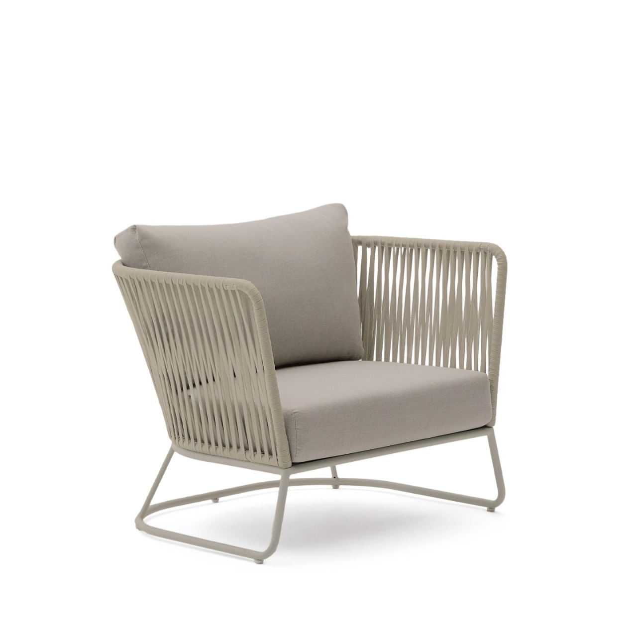 Outdoor Furniture Fotoliu exterior crem din metal Saconca Low Kave Home