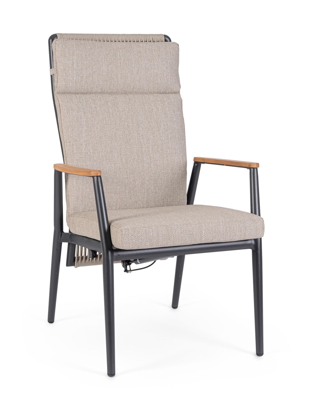 Outdoor Furniture Fotoliu exterior maro/gri carbune din textil Flobert Bizzotto