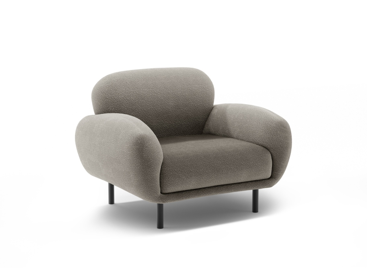 fotoliu Fotoliu gri din textil Poppy Boucle Micadoni