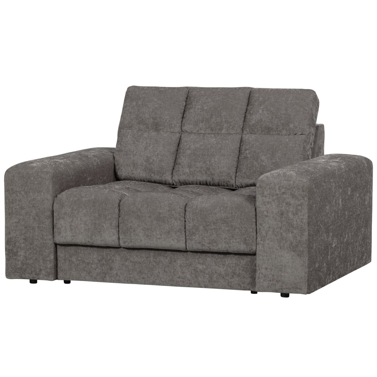 Sofas Fotoliu gri din textil Second Date Loveseat Woood