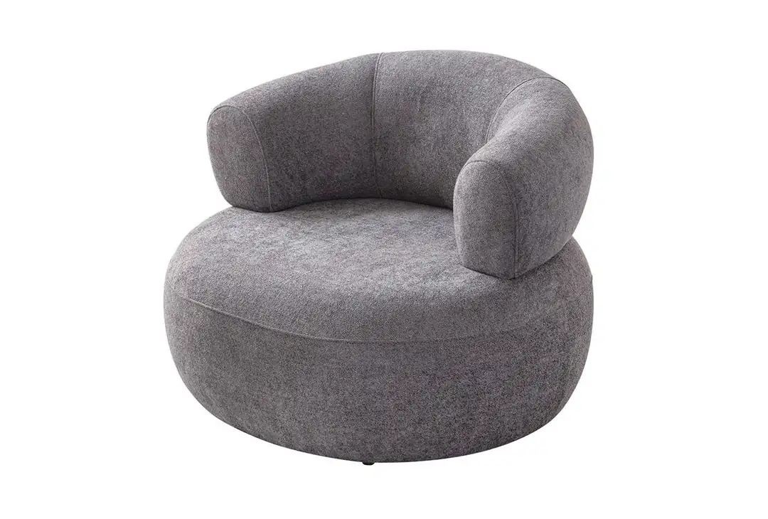 Chairs Fotoliu gri inchis din textil Roma The Home Collection