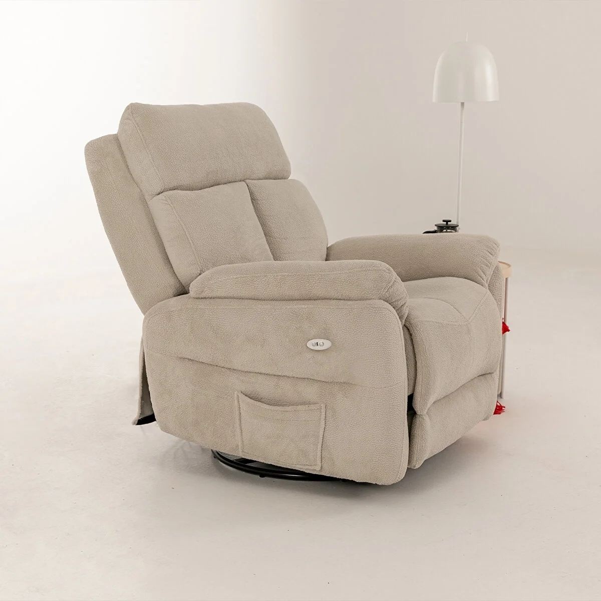 Chairs Fotoliu recliner crem din textil Comfera Electric The Home Collection