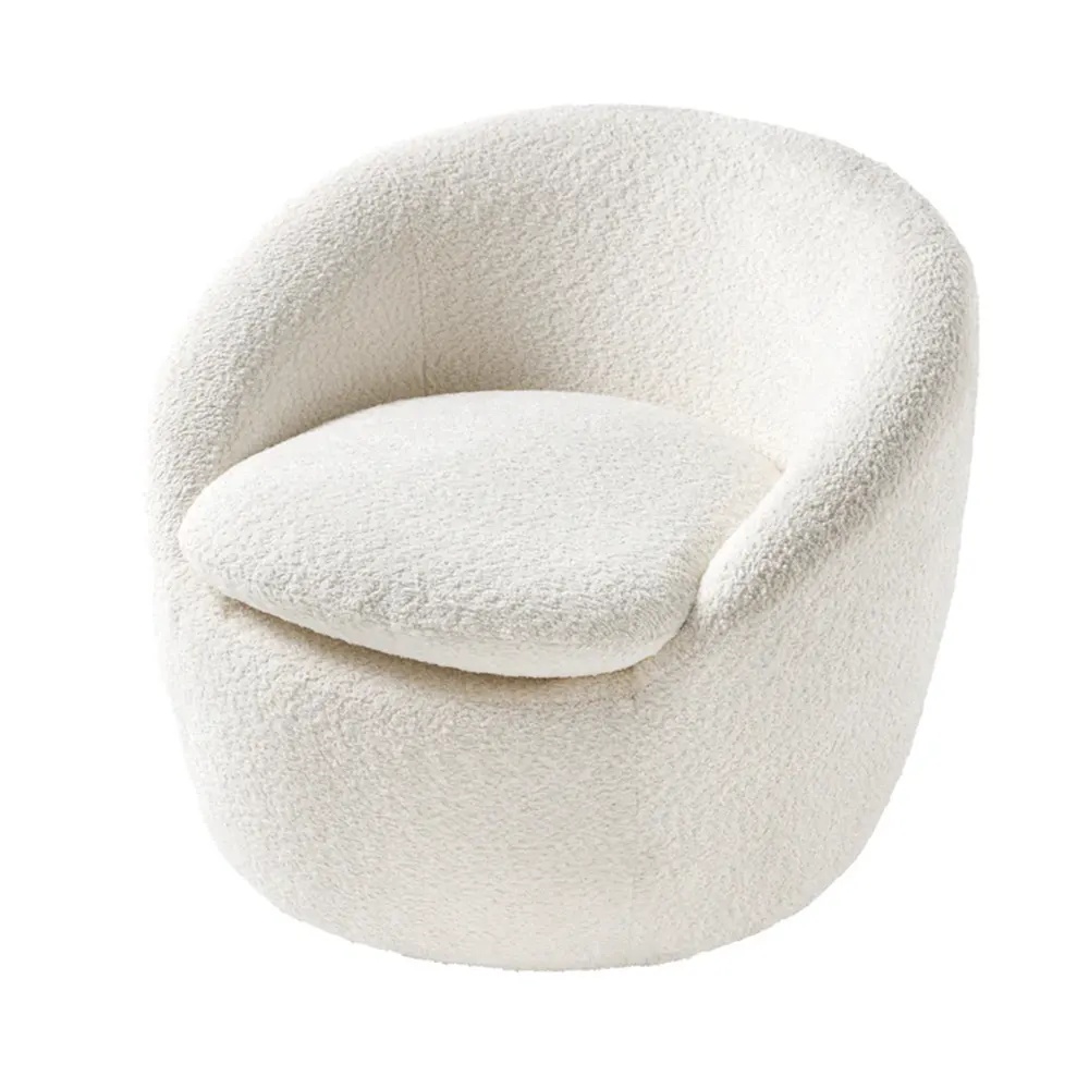 oferte dormitoare Fotoliu rotativ crem din textil Babylon Boucle The Home Collection