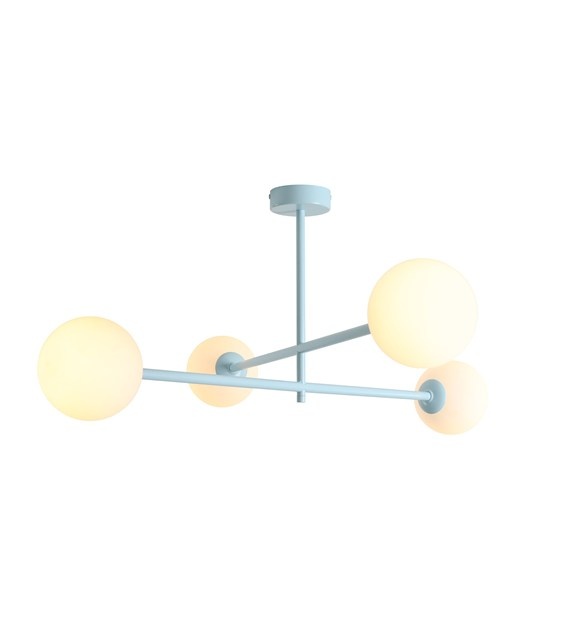 Lighting Fixtures Lustra albastra din metal cu 4 becuri Pinne Aldex