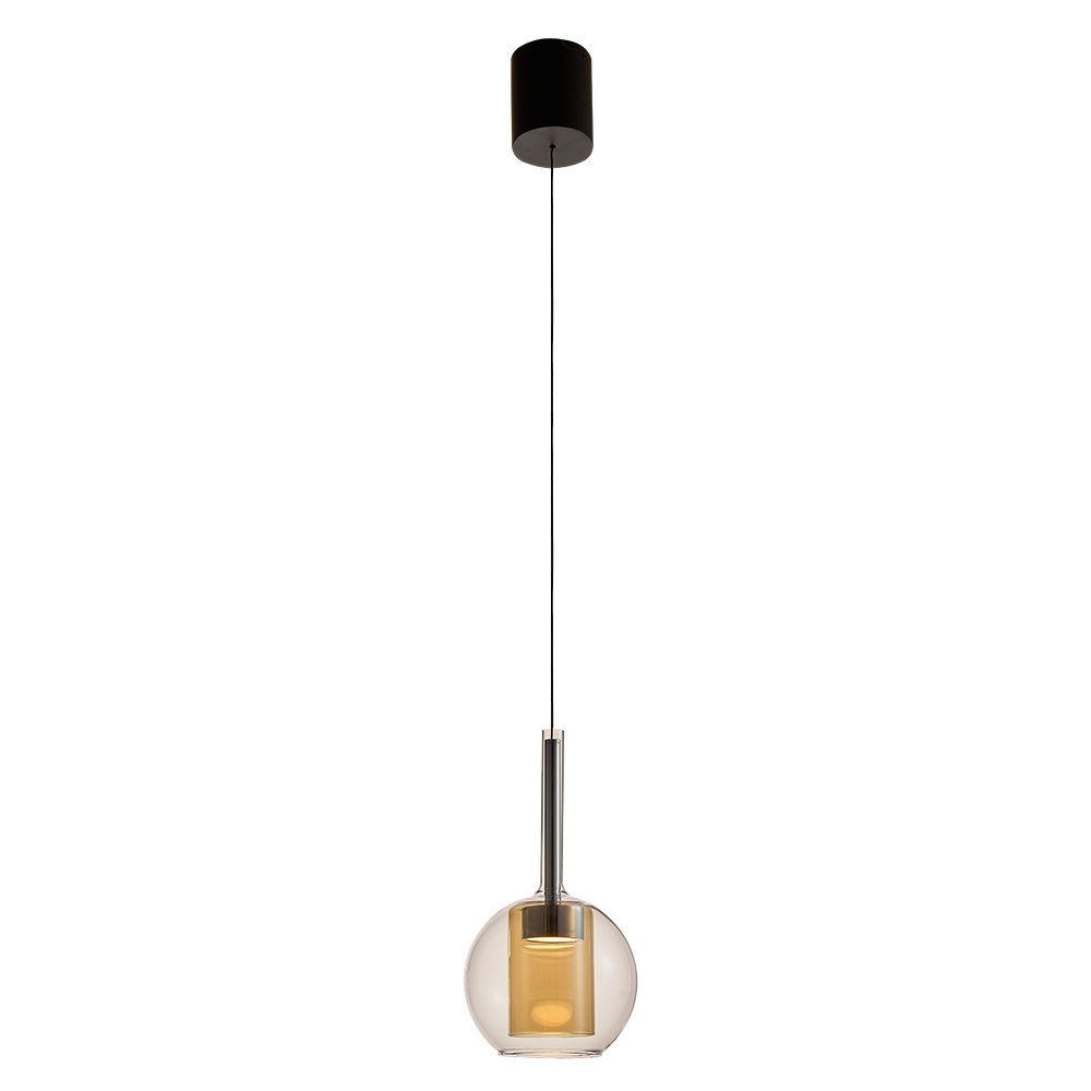 Lighting Fixtures Lustra neagra/maro din metal Tagna Art Zuma Line