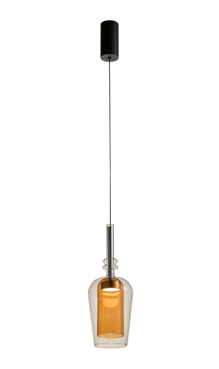 Lighting Fixtures Lustra neagra/maro din metal Tagna Zuma Line