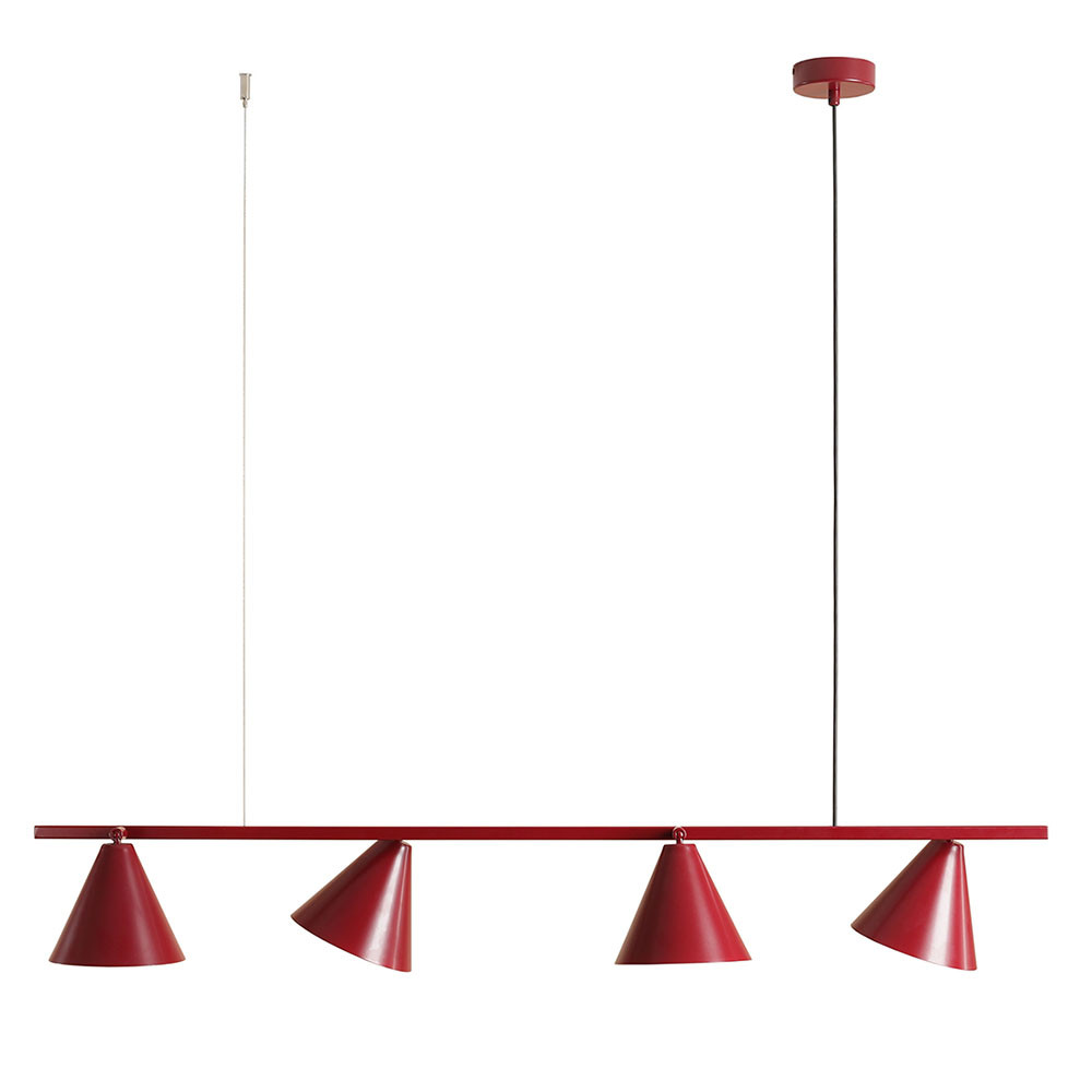 Quiet Object Lustra rosie din metal cu 4 becuri Form Quiet Object