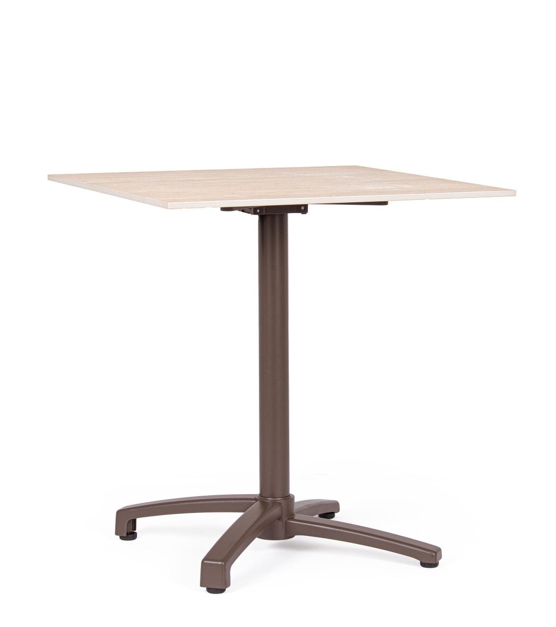 Outdoor Furniture Masa bistro exterior maro ciocolata din metal 70x70 cm Claret Stone Bizzotto
