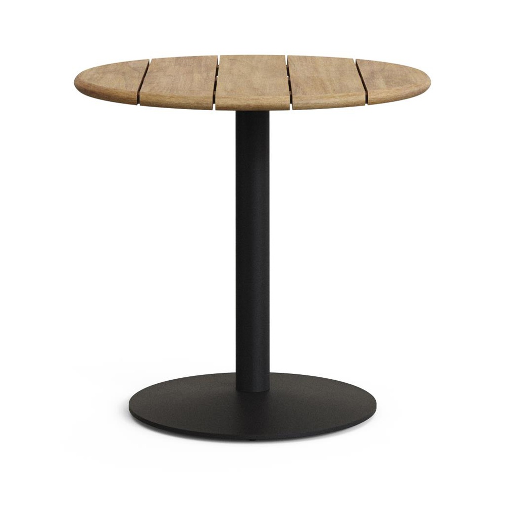 Outdoor Furniture Masa bistro exterior maro/neagra din lemn 80 cm Esilda Kave Home