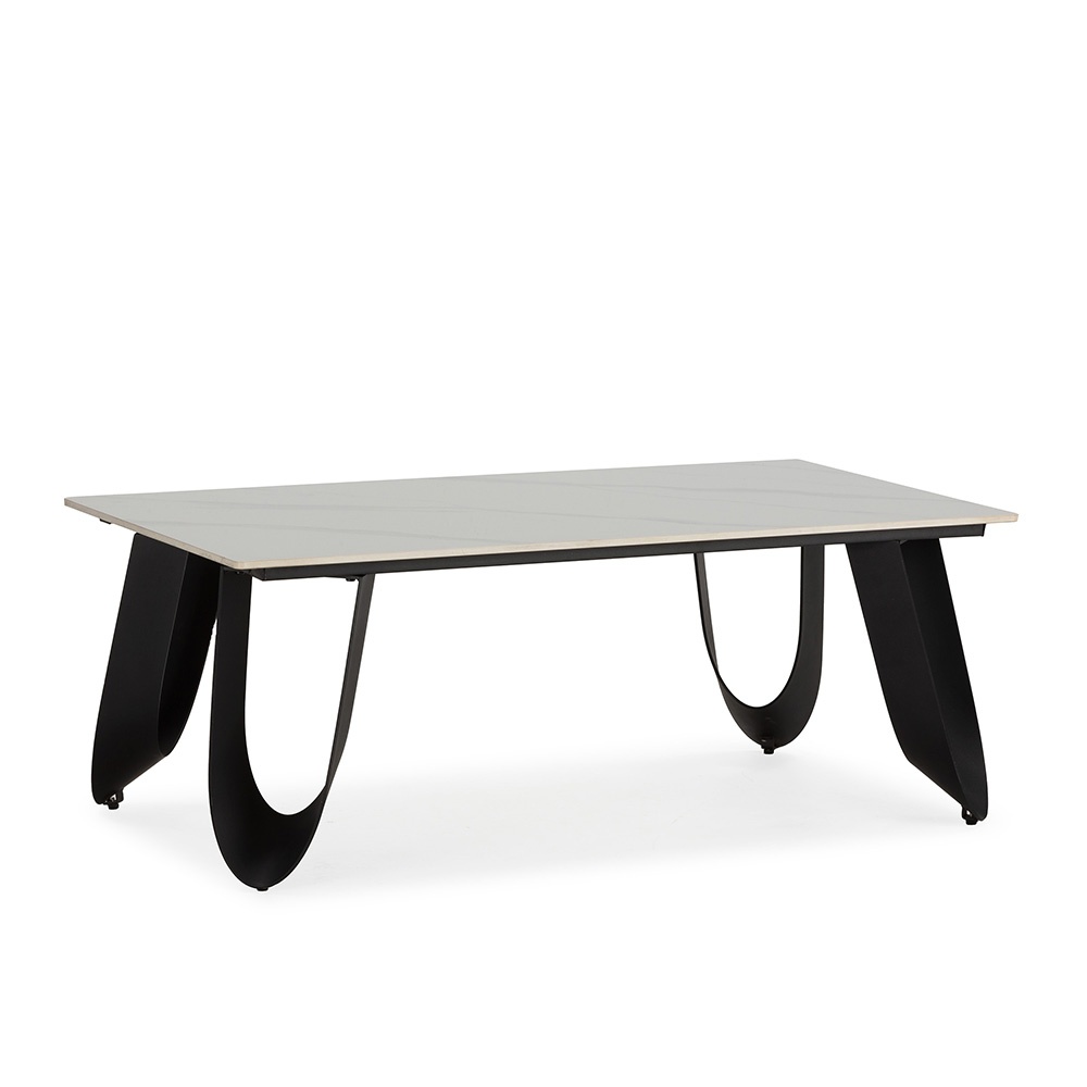 Quiet Object Masa de cafea alba/neagra din ceramica 65x120 cm Aila Quiet Object