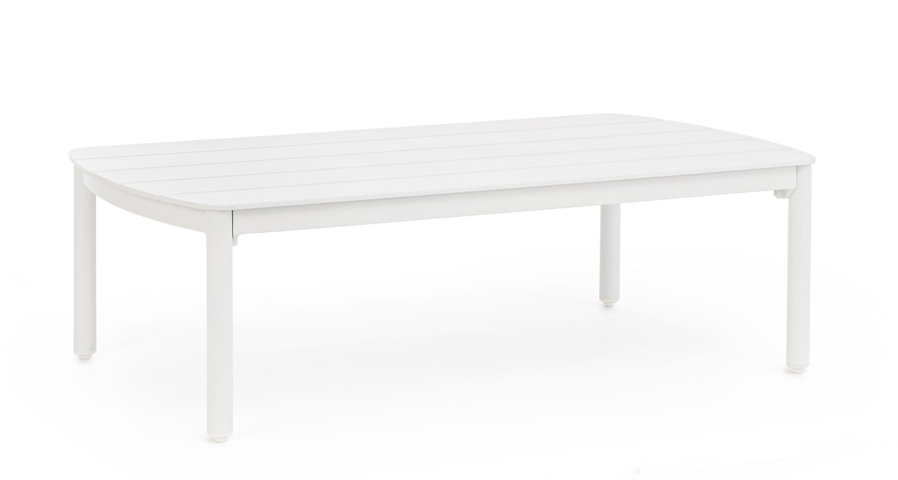 Furniture Masa de cafea exterior alba din metal 69x115 cm Fenix Bizzotto