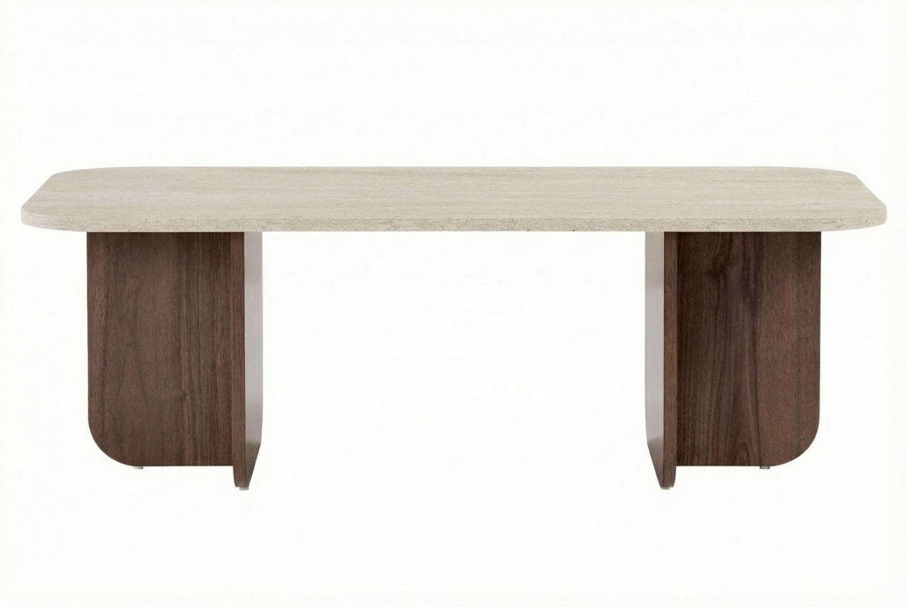 Coffee Tables Masa de cafea maro/crem 60x120 cm Akira Nordure