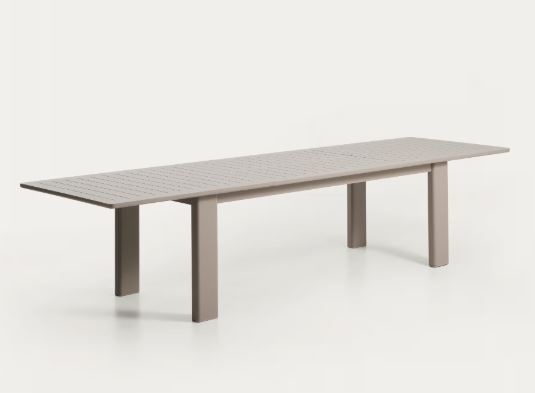masa extensibila 12 persoane Masa dining extensibila exterior grej din metal 100x233(350) cm Livorno Kave Home