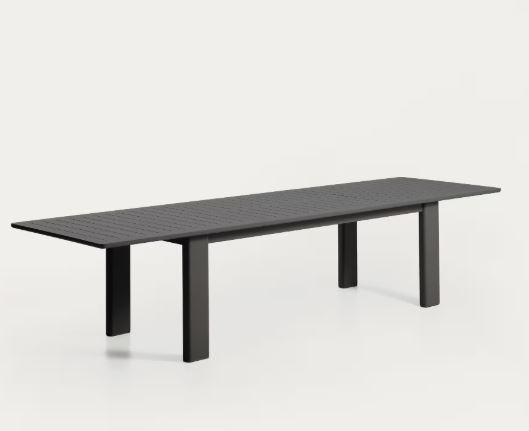 masa extensibila 12 persoane Masa dining extensibila exterior gri grafit din metal 100x233(350) cm Livorno Kave Home