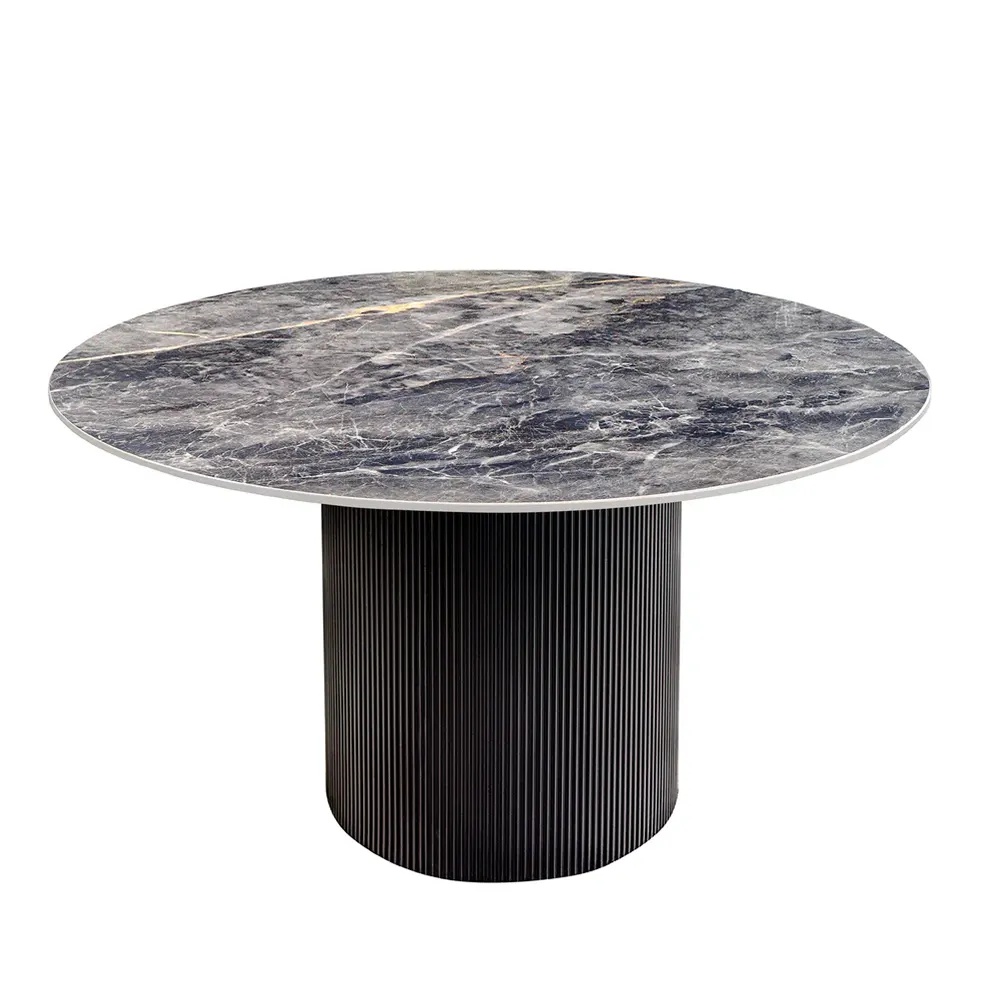 scaune dining gri Masa dining gri/neagra din lemn 120 cm Unique The Home Collection