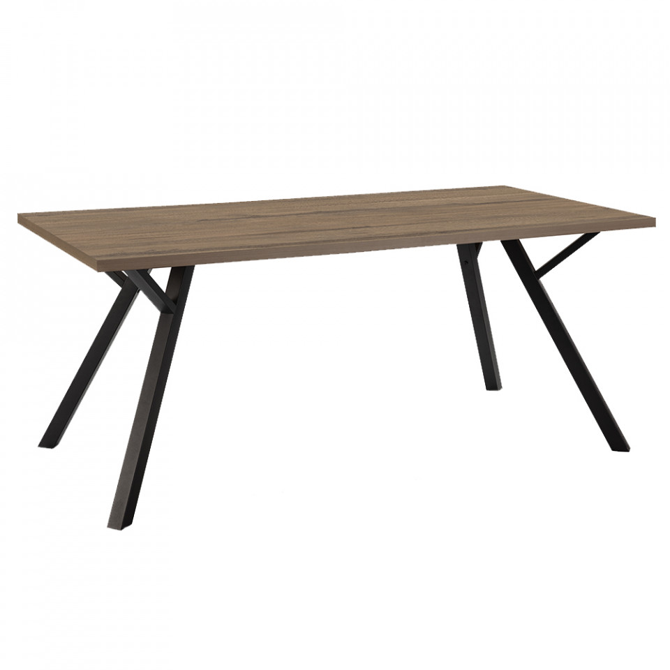 Quiet Object Masa dining maro inchis/neagra din metal 90x160 cm Paola Quiet Object