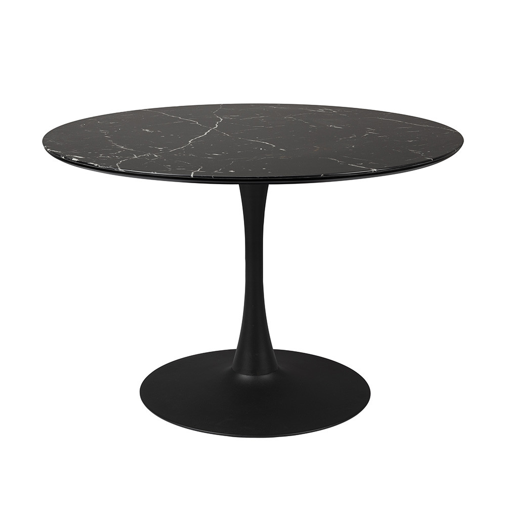 Quiet Object Masa dining neagra din metal 110 cm Maru Quiet Object