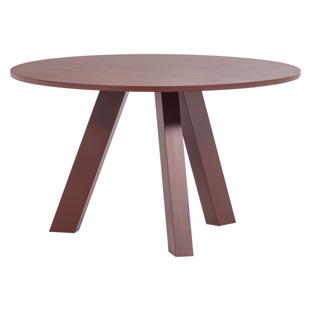 Masa dining rosu burgund din lemn 129 cm Rhonda Woood
