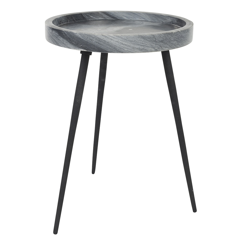 Accent Tables Masa laterala gri din marmura 33 cm Karrara Quiet Object