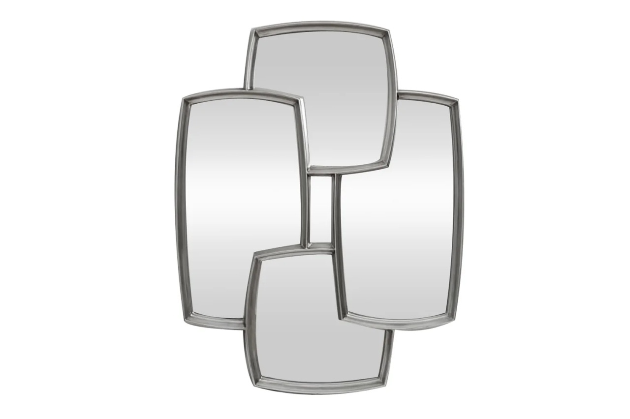 geometric bookcase Oglinda dreptunghiulara argintie 70x90 cm Quadra The Home Collection